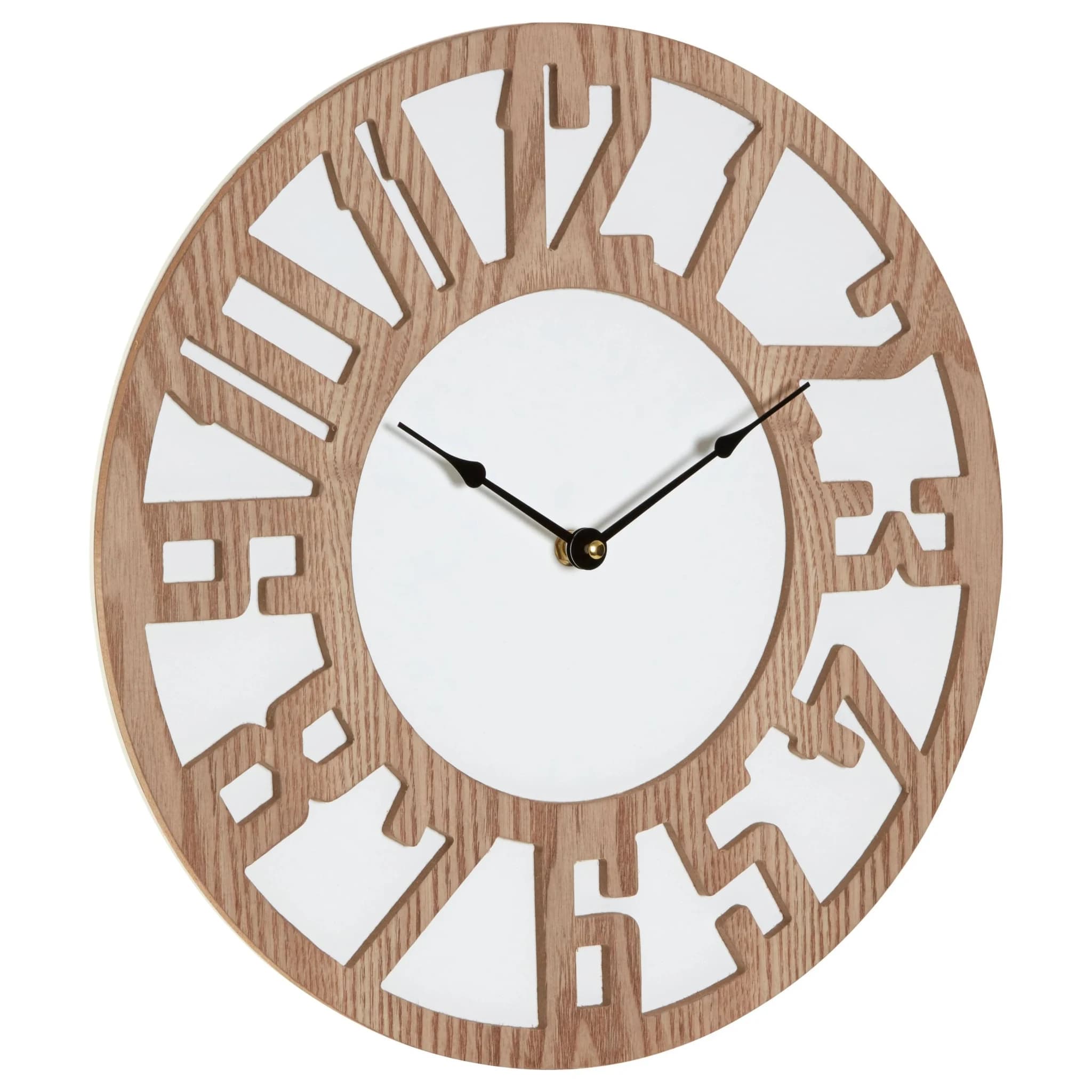 Vitus 40cm Dia Carved Wood Wall Clock - Decorative, photo 2 of 3