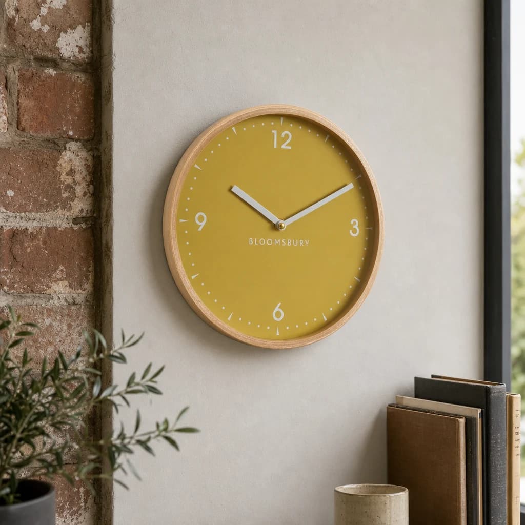 Vitus Small Yellow Wall Clock - Decorative, photo 1 of 3