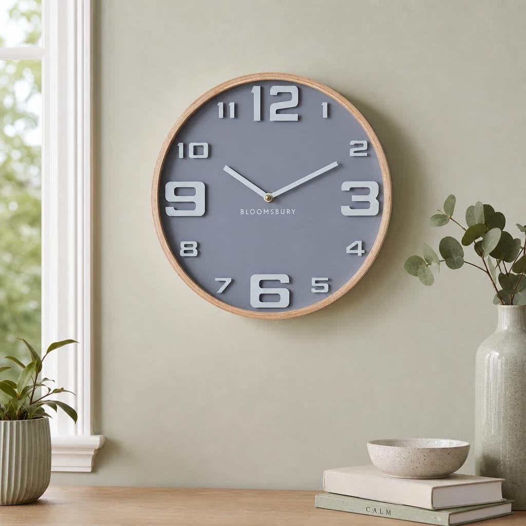 Vitus 31.5cm Dia Grey Wall Clock - Decorative, photo 1 of 2