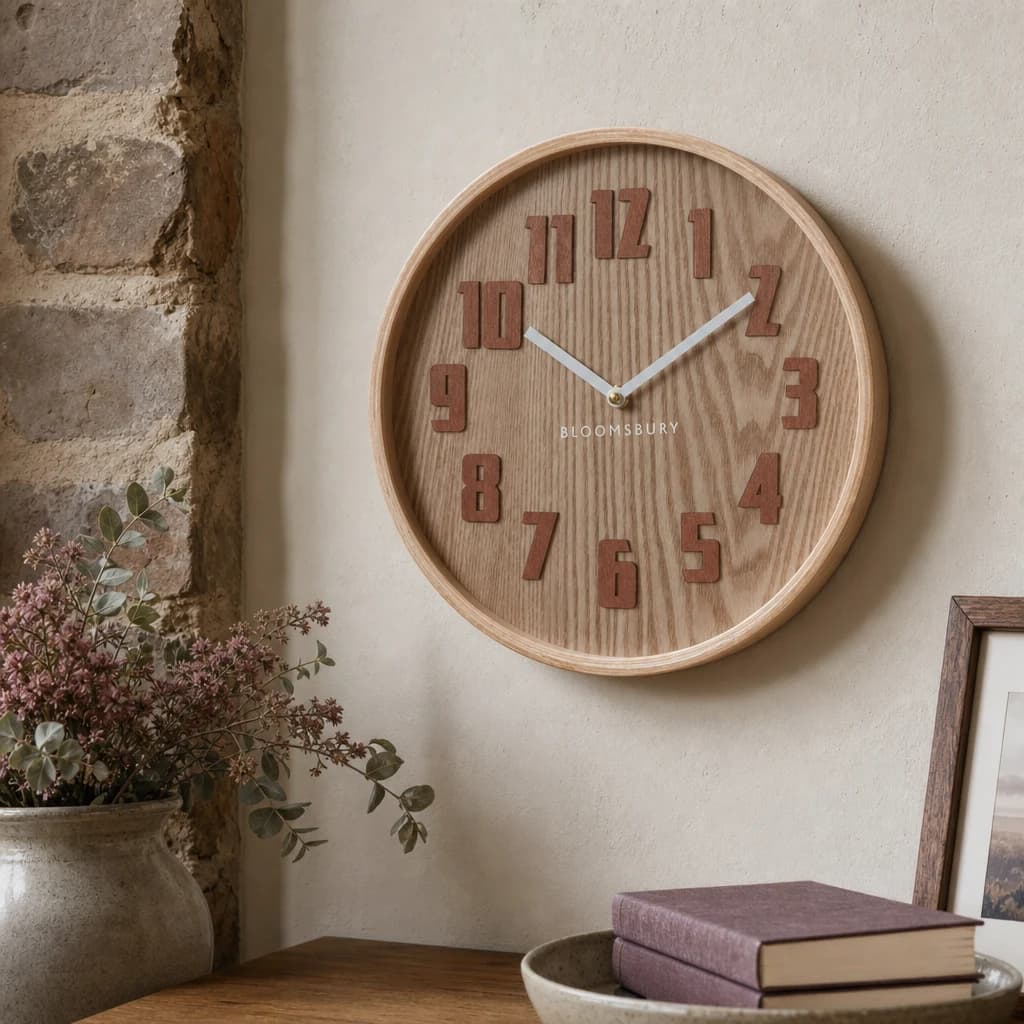 Vitus 30cm Dia Brown Grain Small Wall Clock - Decorative, photo 1 of 3
