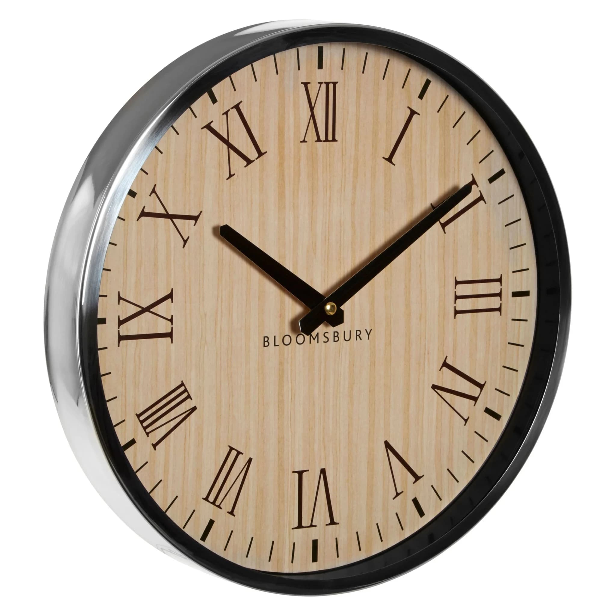 Vitus 30cm Dia Natural and Silver Wall Clock - Decorative, photo 2 of 3