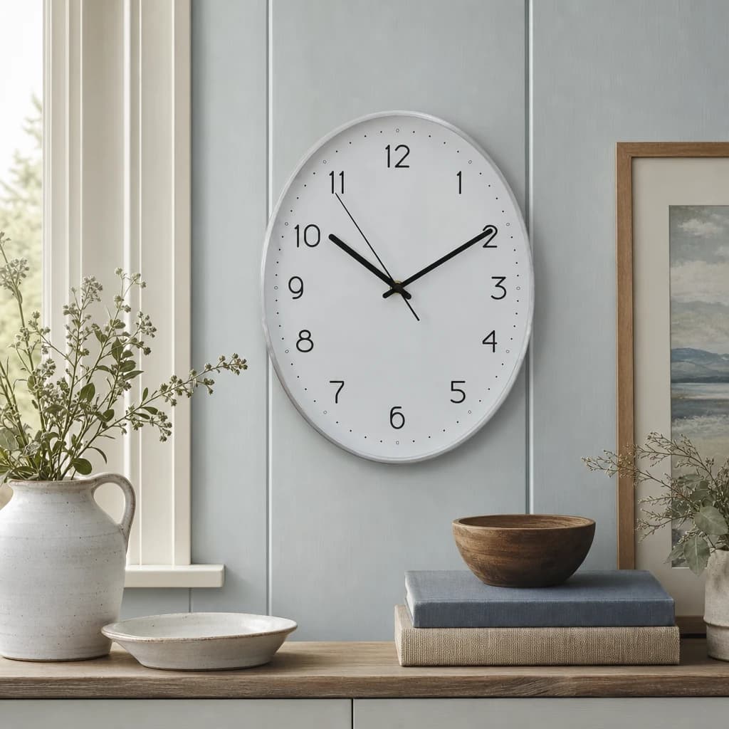 Elko Oval Wall Clock with Silver Finish - Decorative, photo 1 of 6