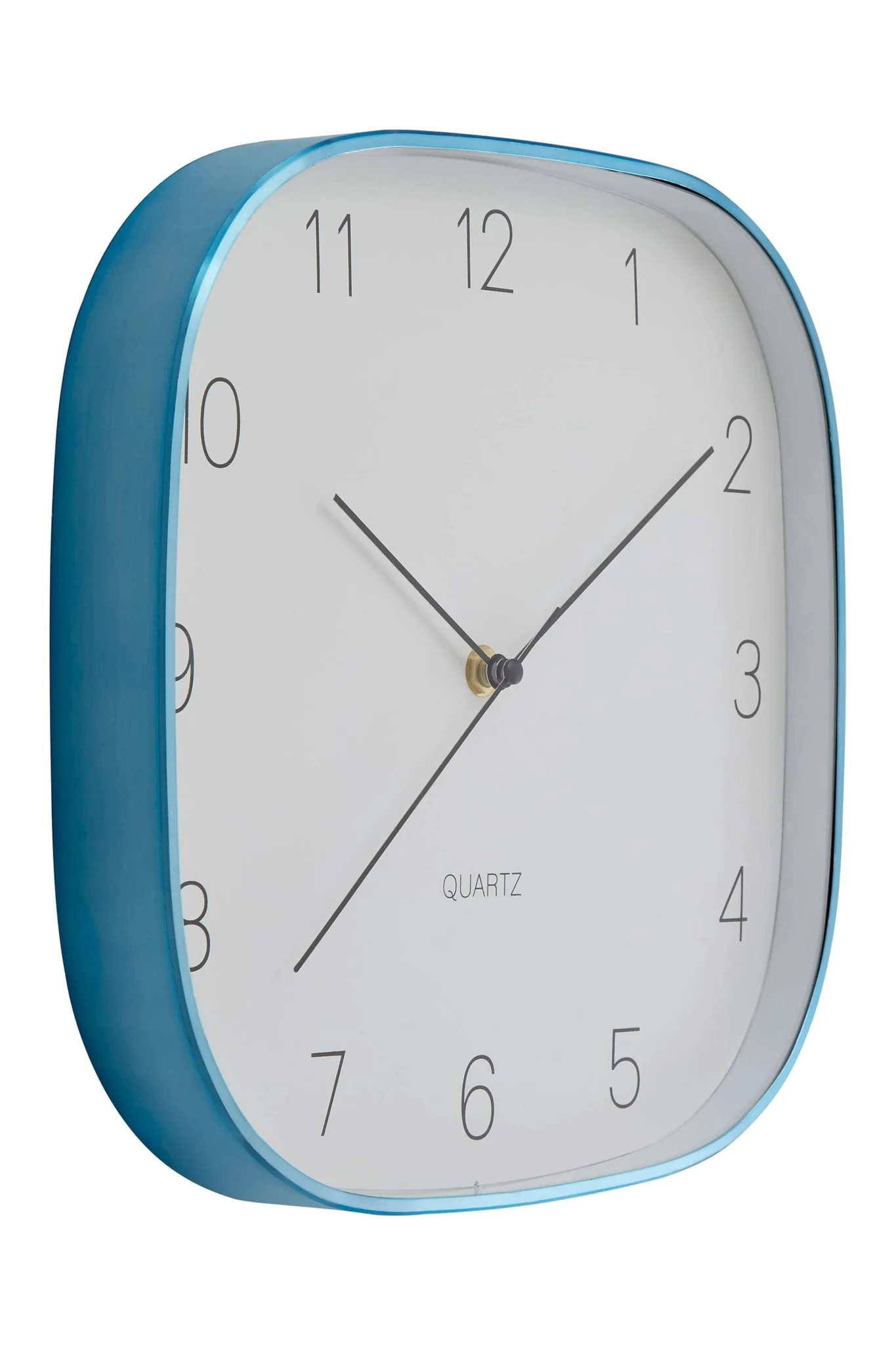 Elko 29cm Dia Square Blue Finish Case Wall Clock - Decorative, photo 2 of 3