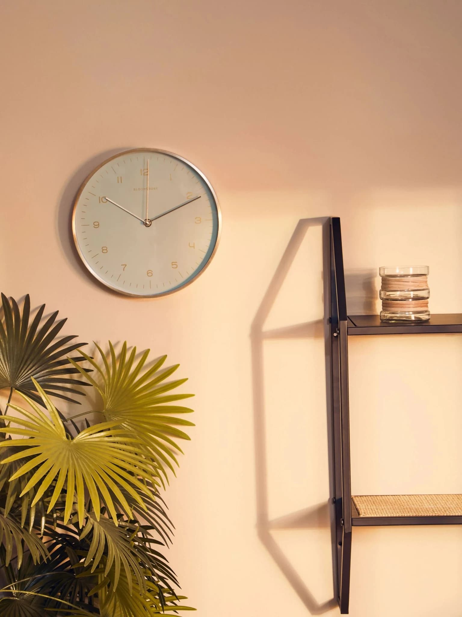 Elko 25cm Dia Gold and Mint Green Finish Wall Clock - Decorative, photo 3 of 8