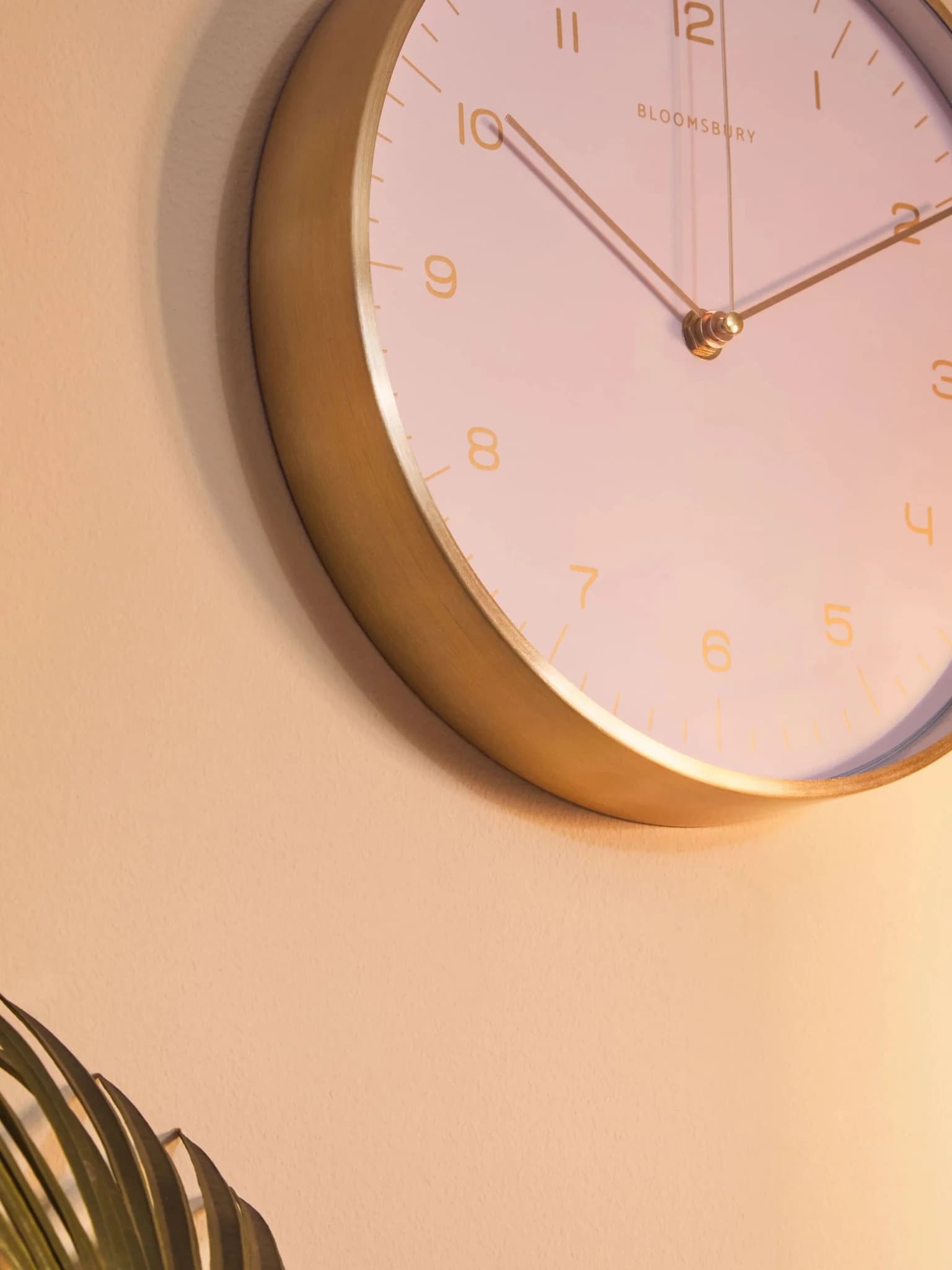 Elko 25cm Dia Gold and Pink Finish Wall Clock - Decorative, photo 2 of 8