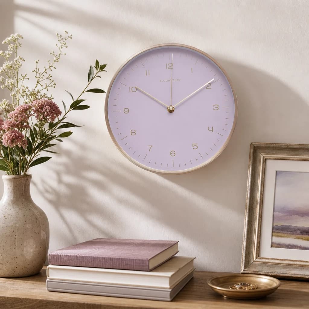 Elko 25cm Dia Gold and Pink Finish Wall Clock - Decorative, photo 1 of 8