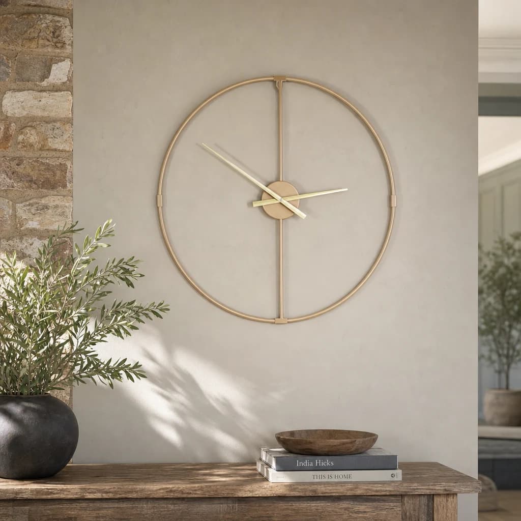 Beauly 60cm Dia Metal Wall Clock with Gold Finish - Decorative, photo 1 of 6