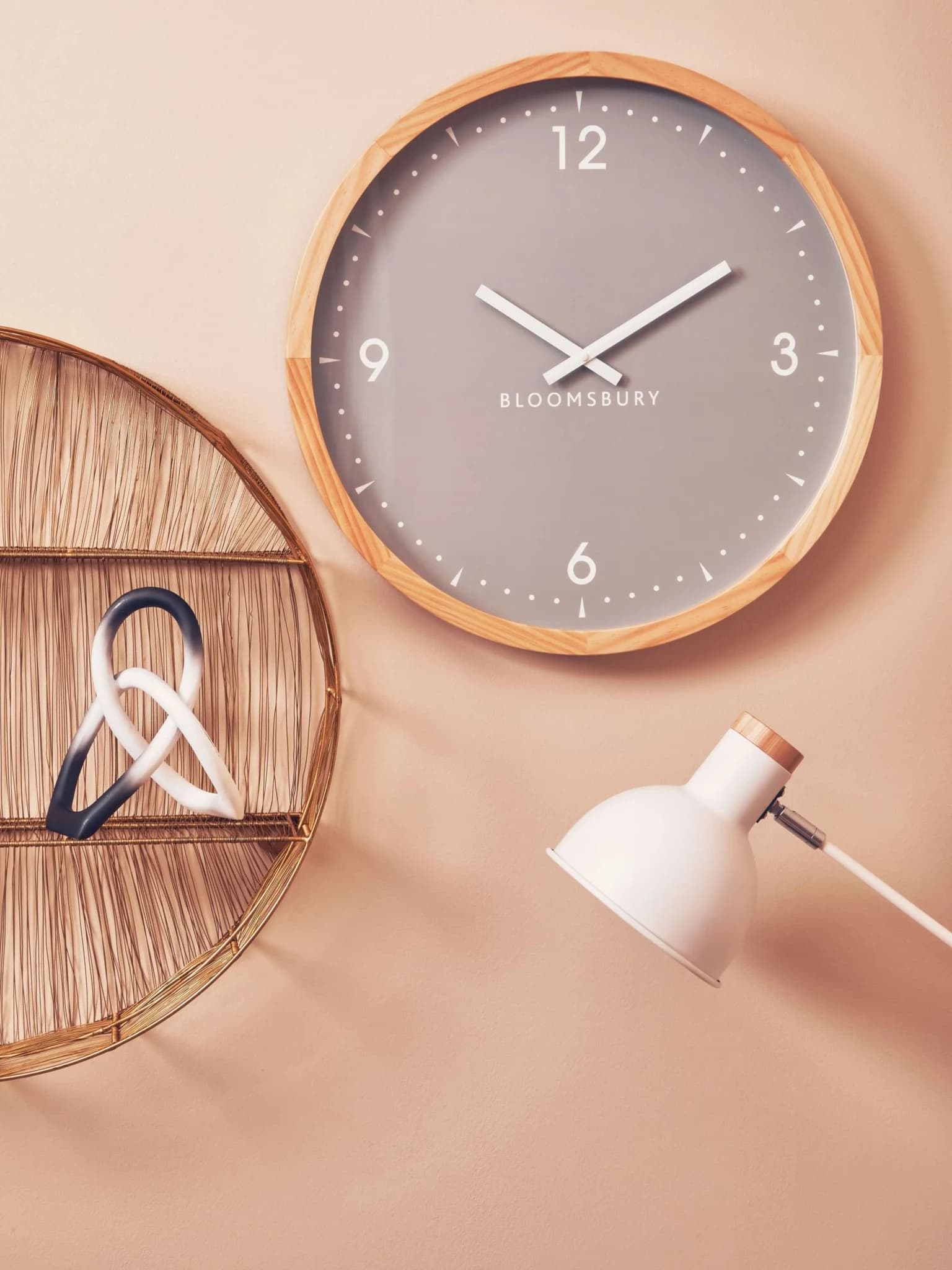 Vitus 50cm Dia Grey Wall Clock - Decorative, photo 3 of 8