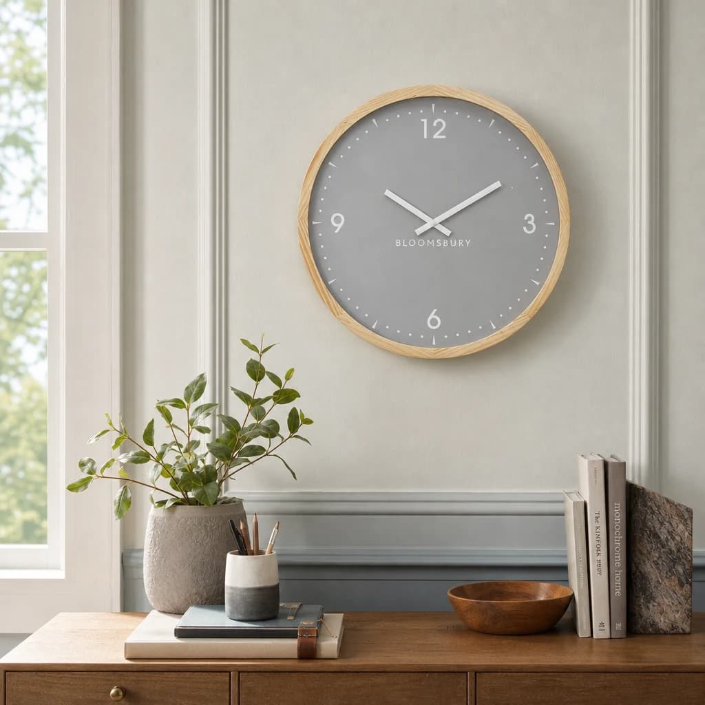 Vitus 50cm Dia Grey Wall Clock - Decorative, photo 1 of 8