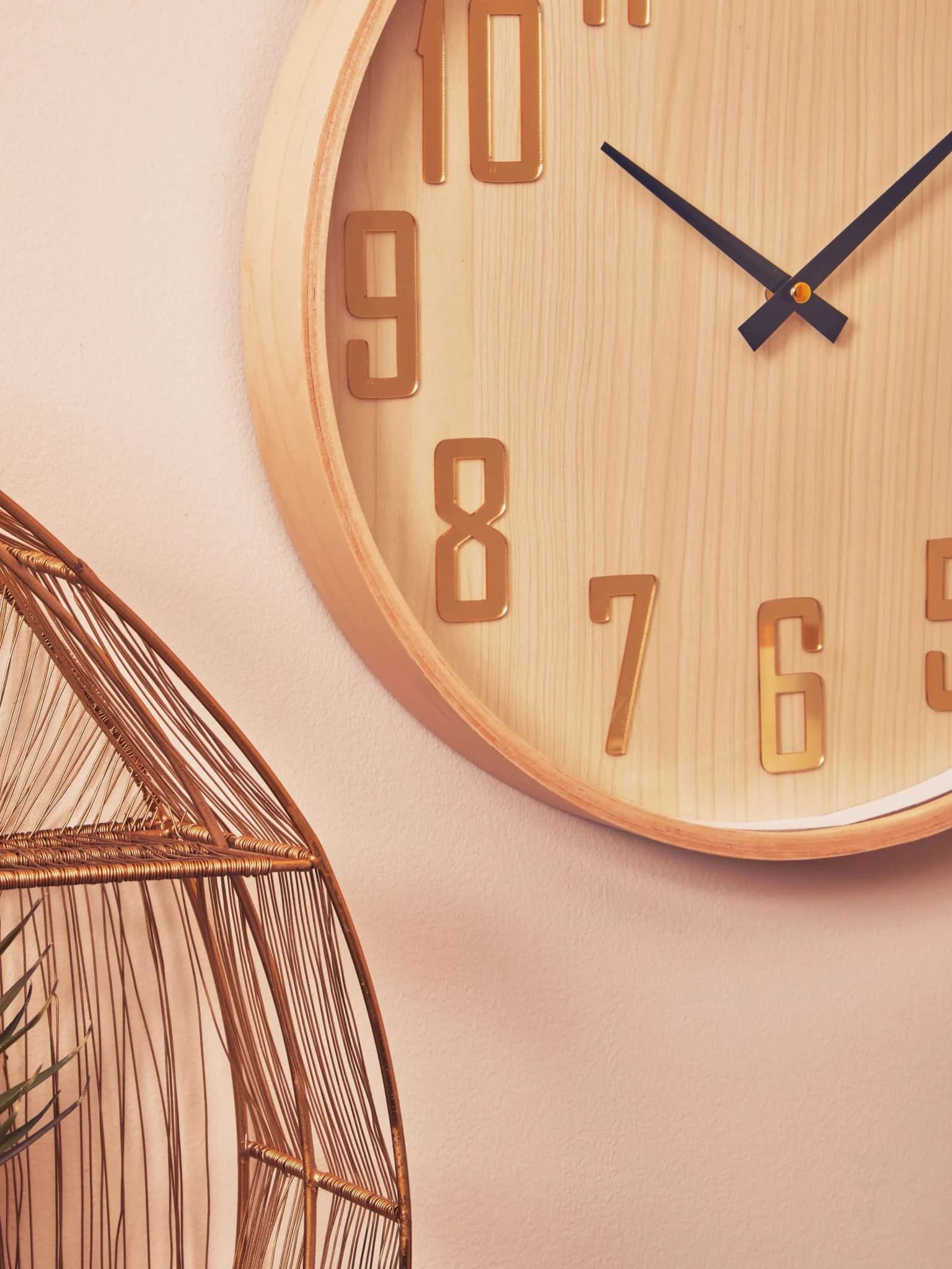Vitus 40cm Dia Natural Wall Clock - Decorative, photo 2 of 8