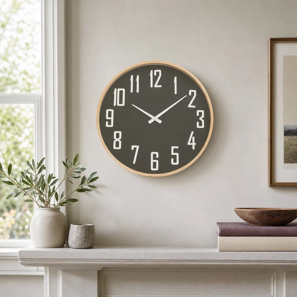 Vitus 30cm Dia Black Wall Clock - Decorative, photo 1 of 7