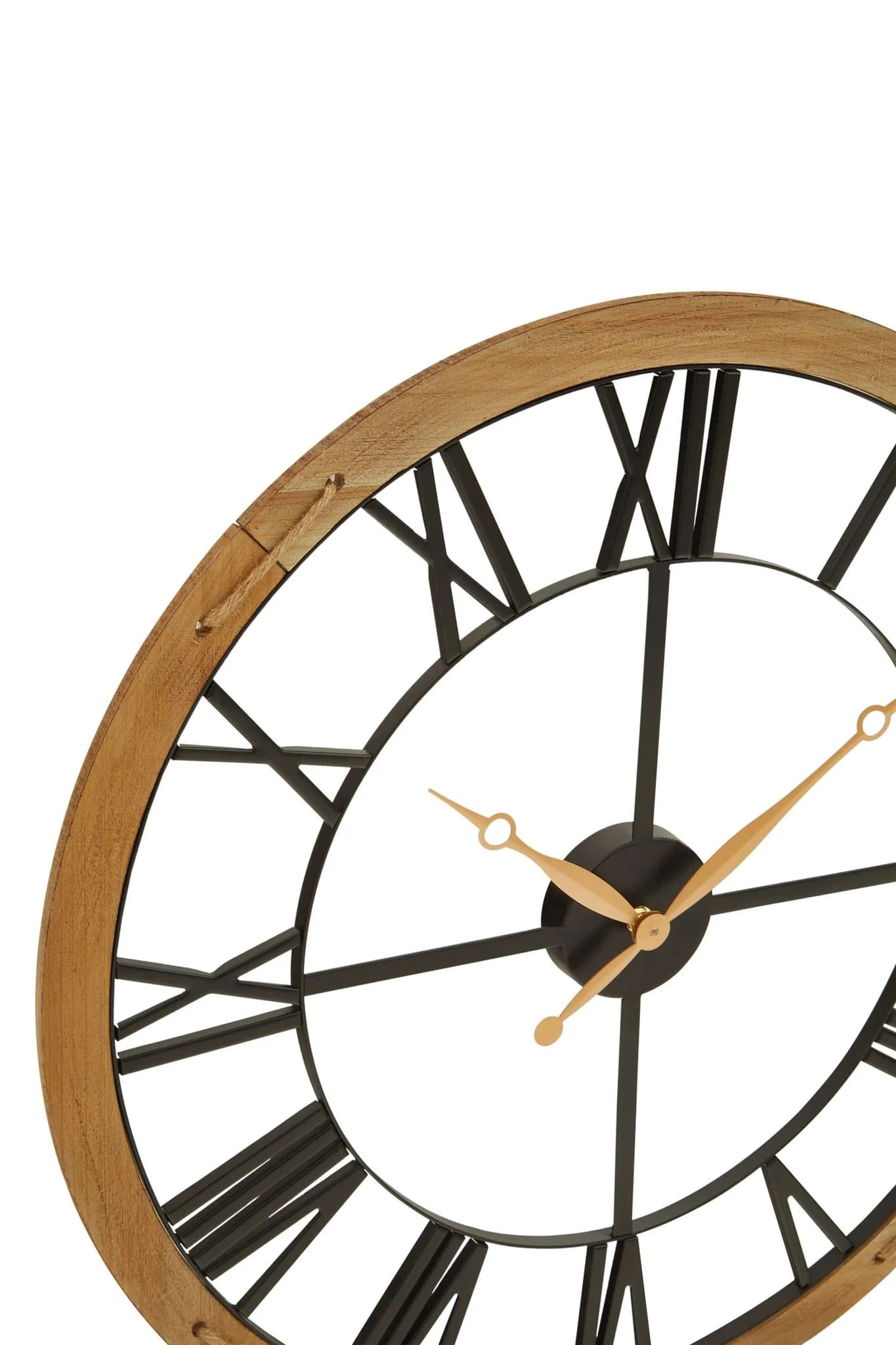 Vitus 60cm Dia Black Metal Wall Clock with Gold Finish Hands - Decorative, photo 6 of 6
