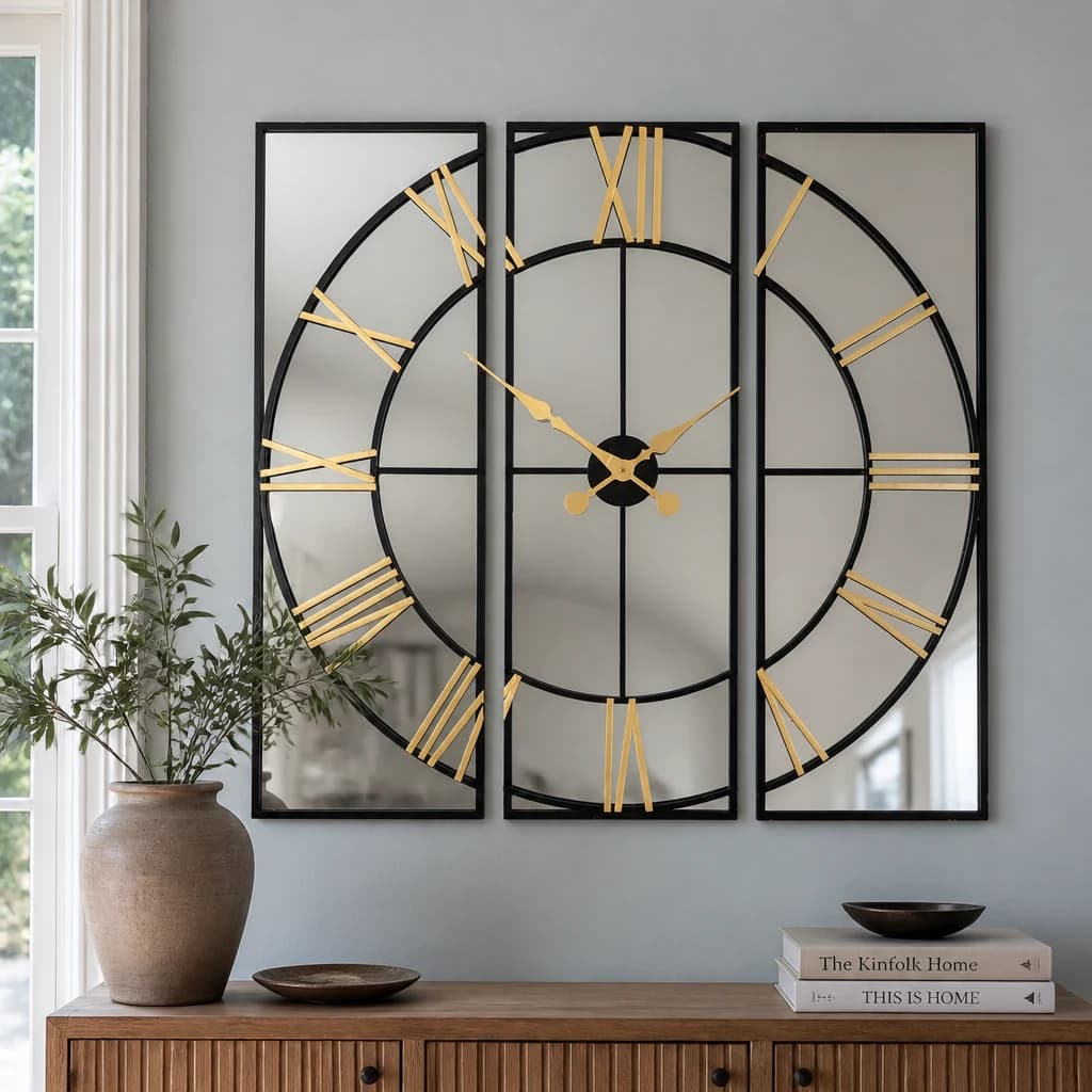 Brooklyn Black And Gold Wall Clock - Clocks, photo 1 of 5