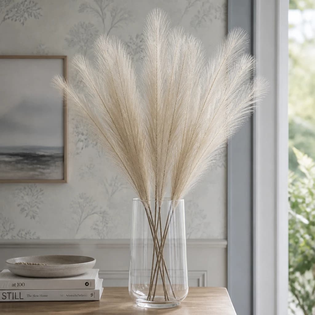 Bleached Large Faux Pampas Grass Stem — Pack of 5 - Artificial plants & flowers, photo 1 of 3