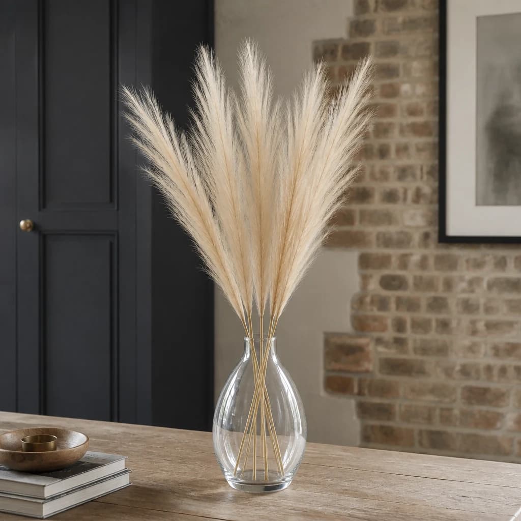 Bleached Faux Pampas Grass Stem — Pack of 5 - Artificial plants & flowers