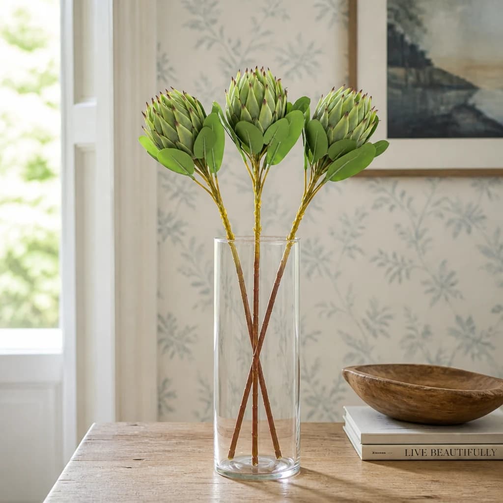 Large Green Protea — Pack of 3 - Artificial plants & flowers, photo 1 of 2