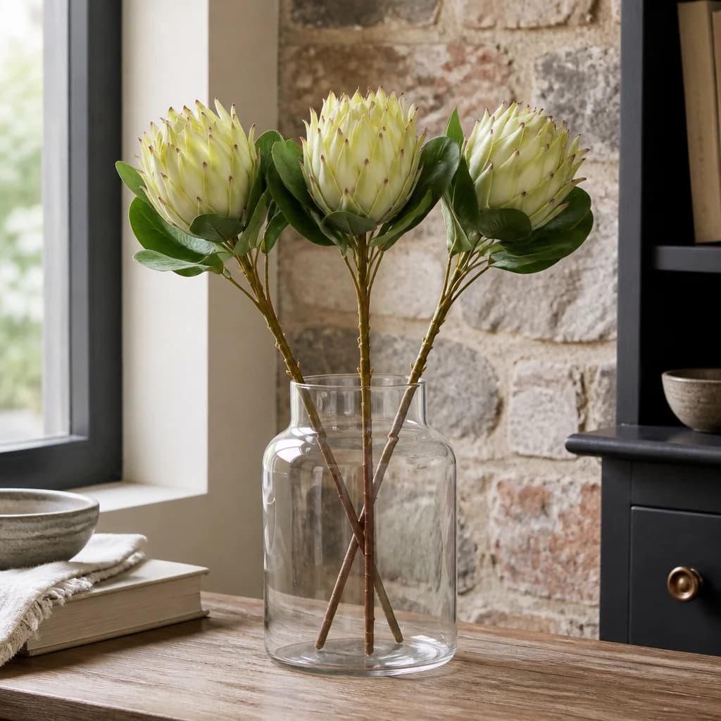Large White Protea — Pack of 3 - Artificial plants & flowers, photo 1 of 4