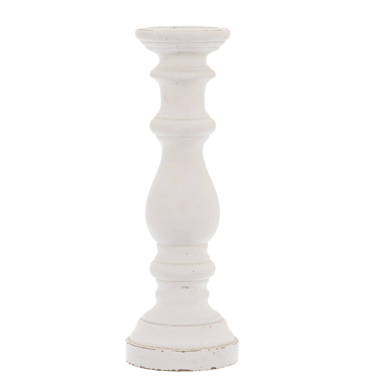 Matt White Large Ceramic Column Candle Holder - Candles, photo 2 of 4
