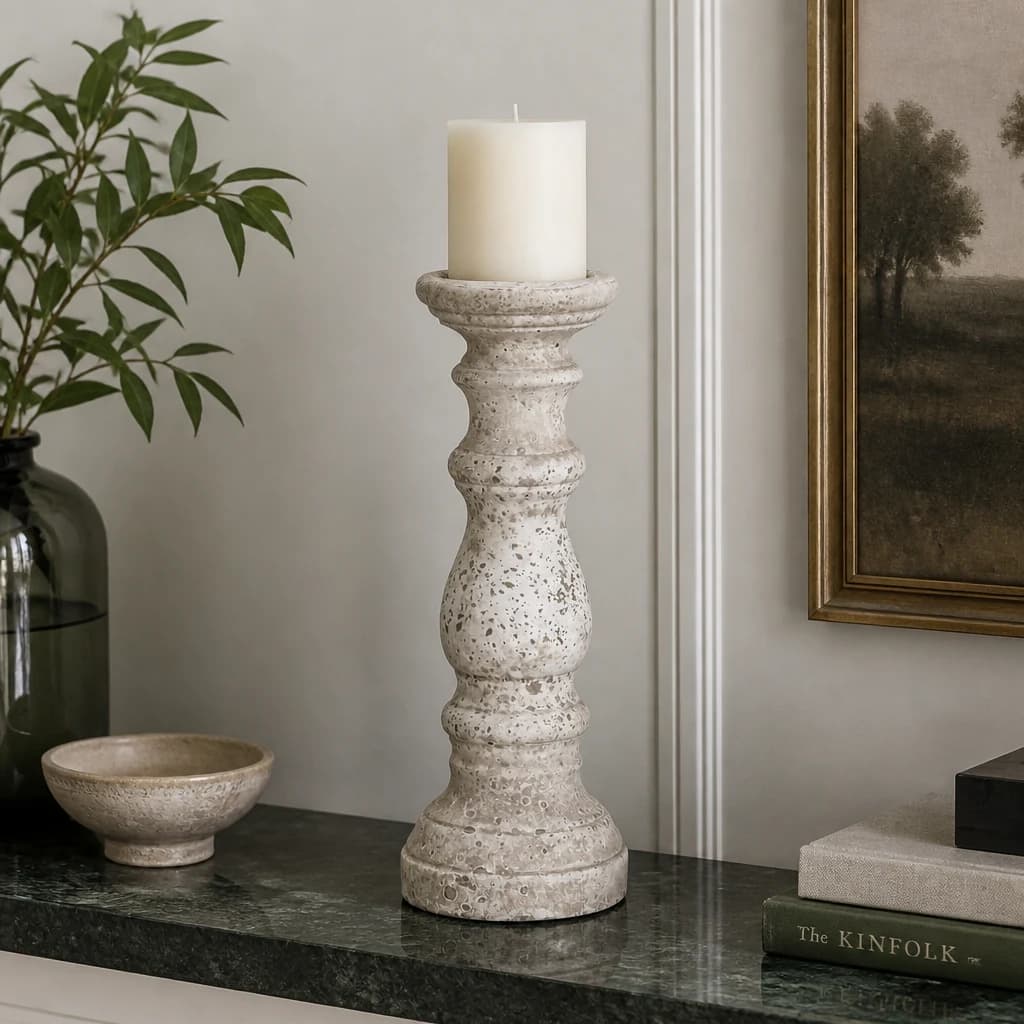 Stone Ceramic Column Candle Holder - Candles, photo 1 of 4
