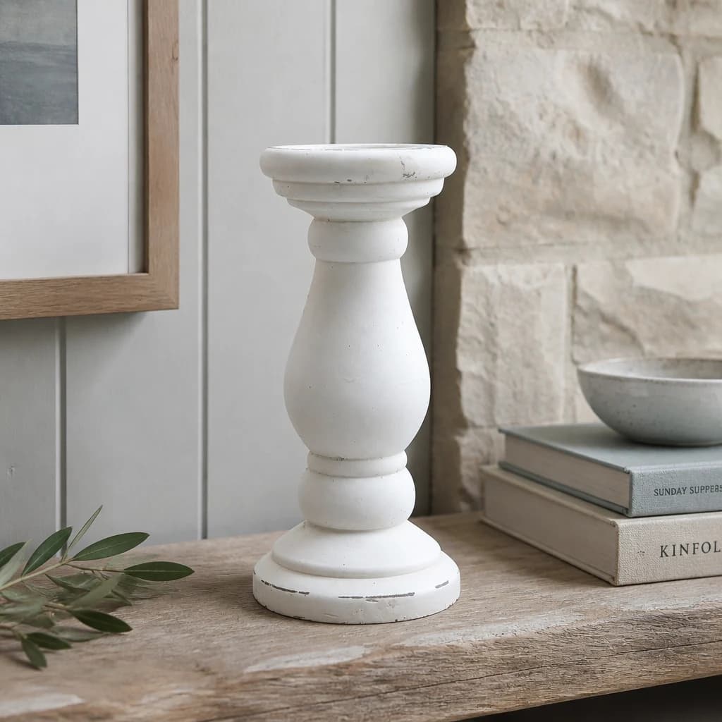 Matt White Ceramic Candle Holder