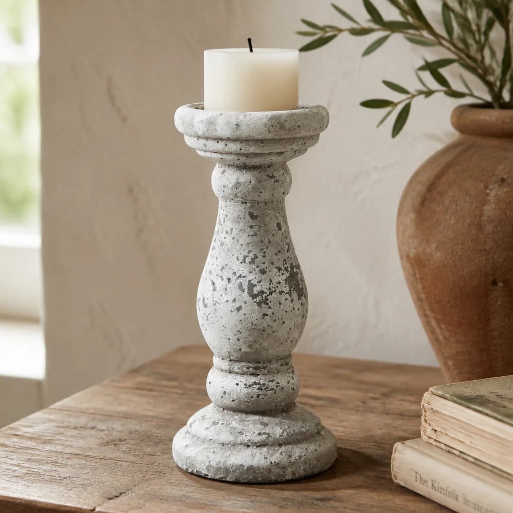 Small Stone Ceramic Candle Holder - Candles, photo 1 of 4