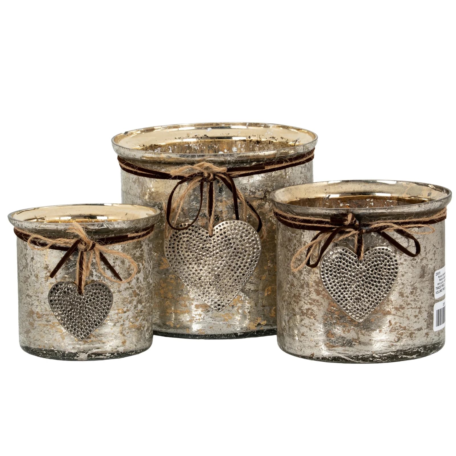 Mercury Hammered Heart Large Candle Holder - Candles, photo 5 of 6