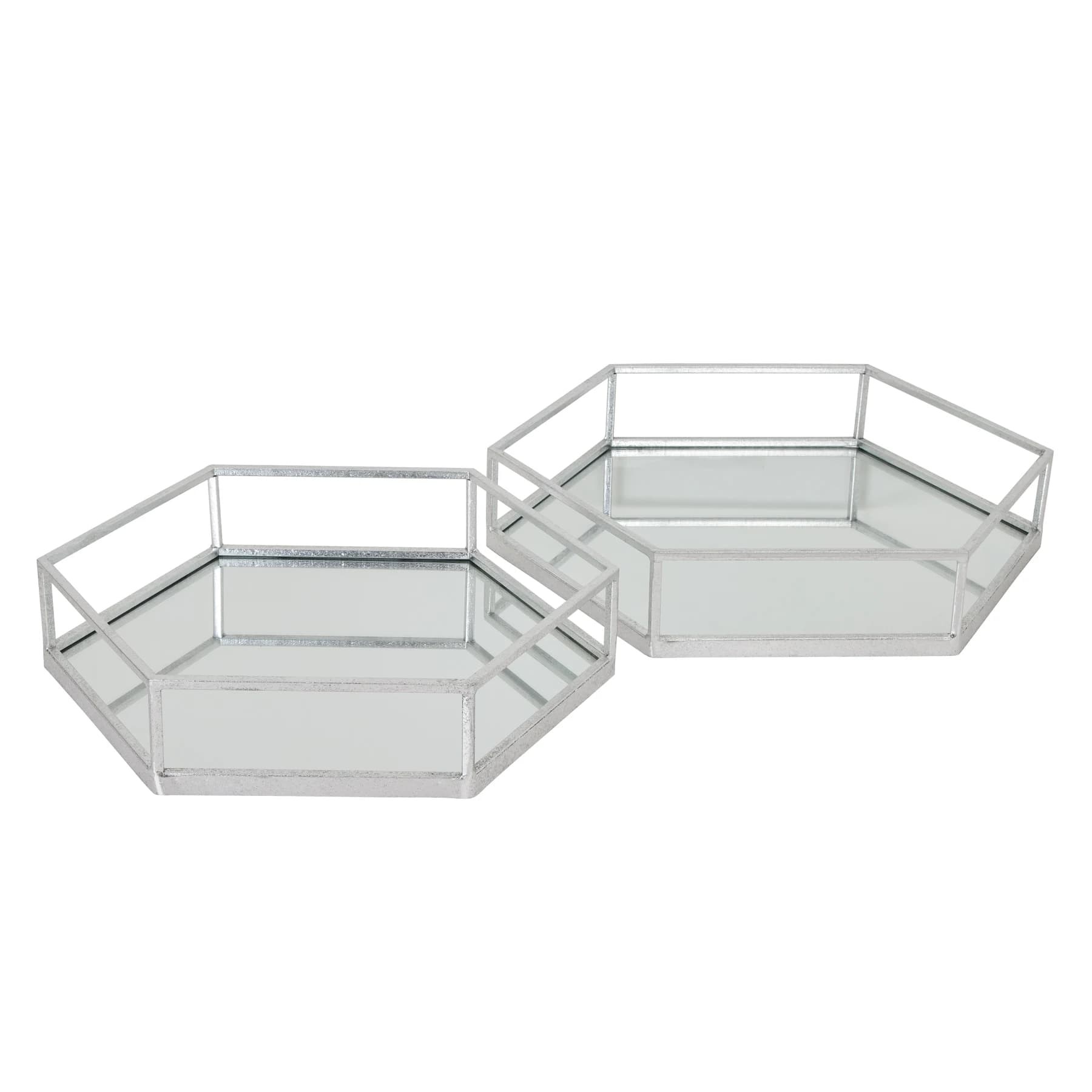 Silver Hexagon Set Of Two Trays - Coffee tables, photo 2 of 5