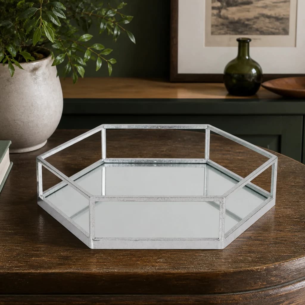 Silver Hexagon Set Of Two Trays - Coffee tables, photo 1 of 5