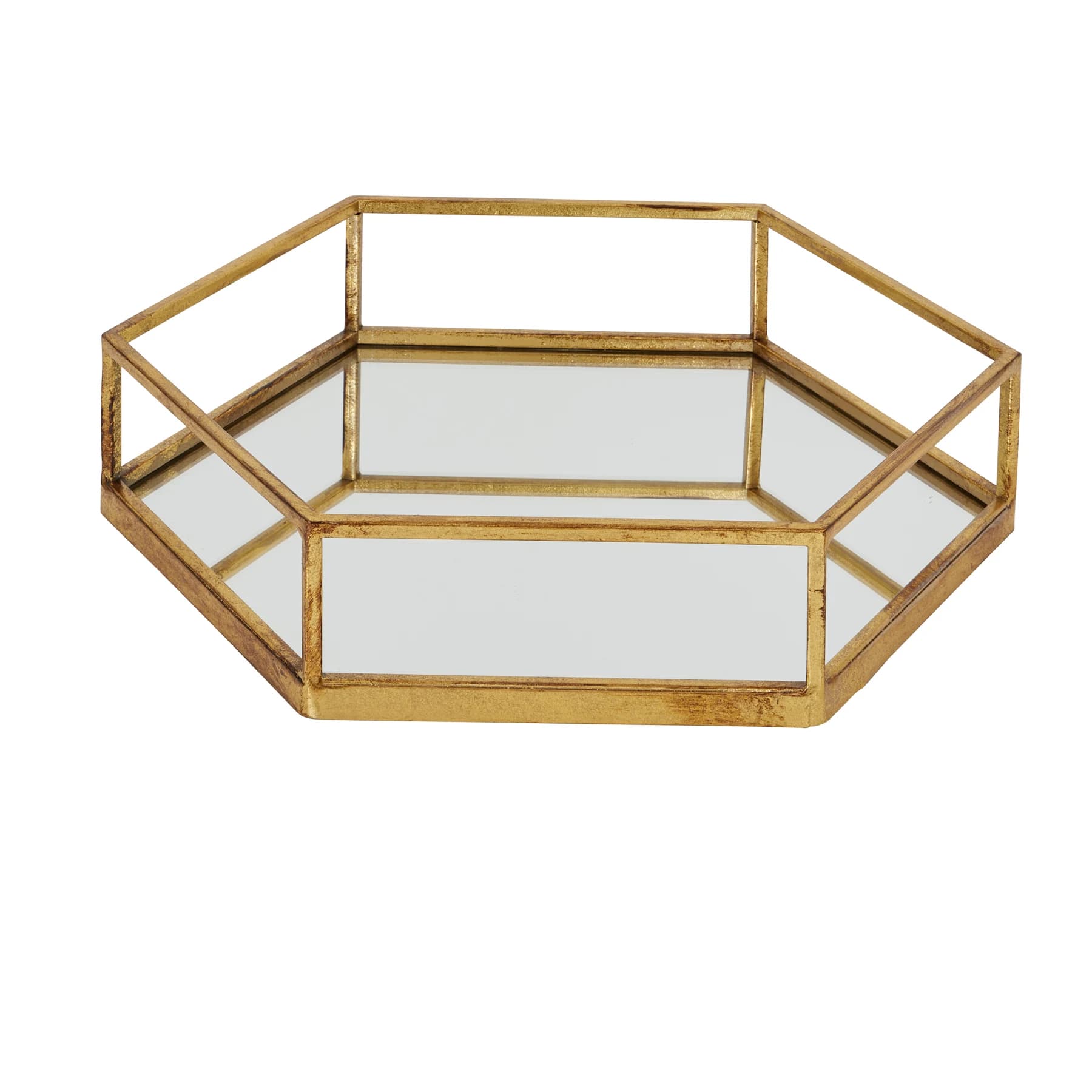 Gold Hexagon Set Of Two Trays - Artificial plants & flowers, photo 2 of 4