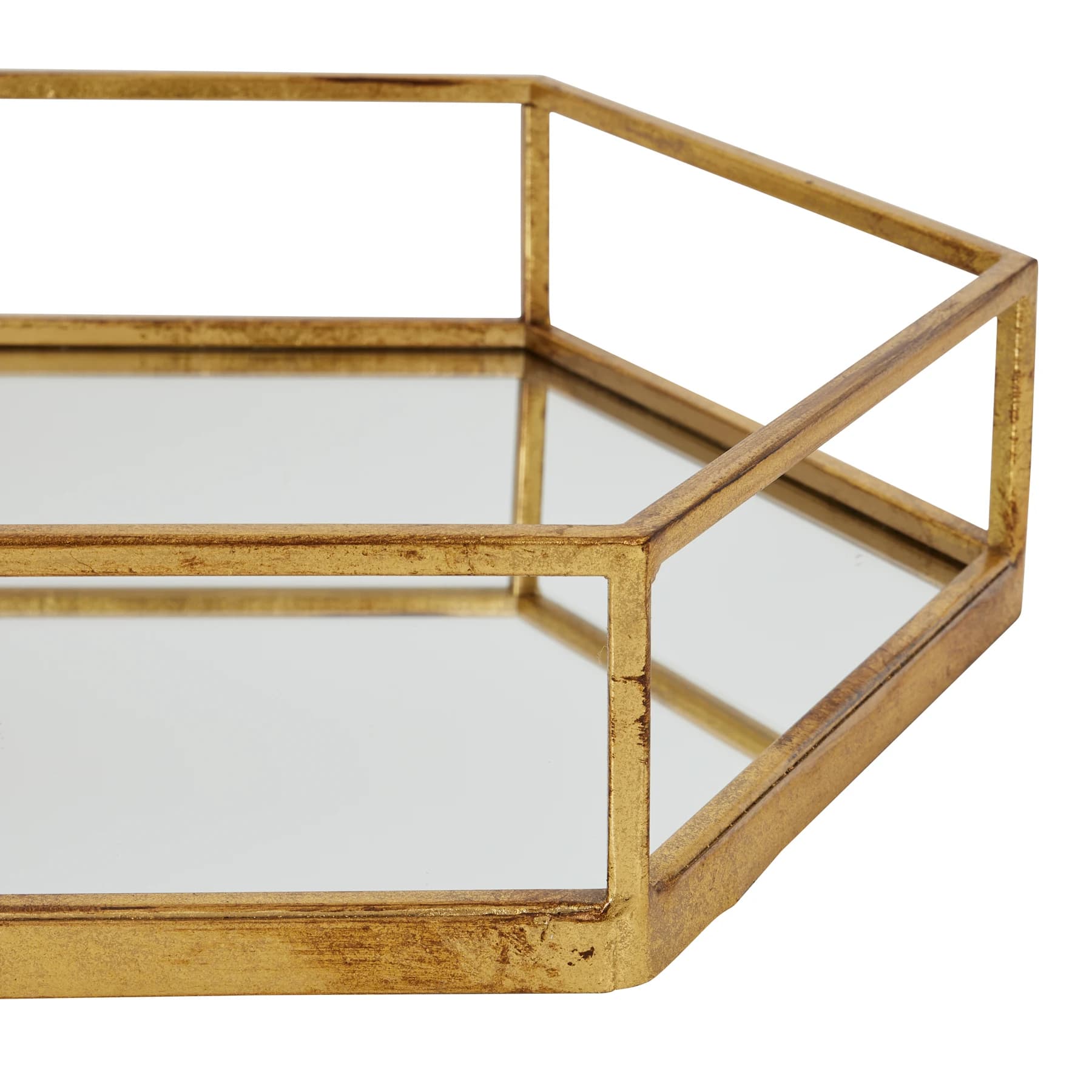 Gold Hexagon Set Of Two Trays - Artificial plants & flowers, photo 3 of 4