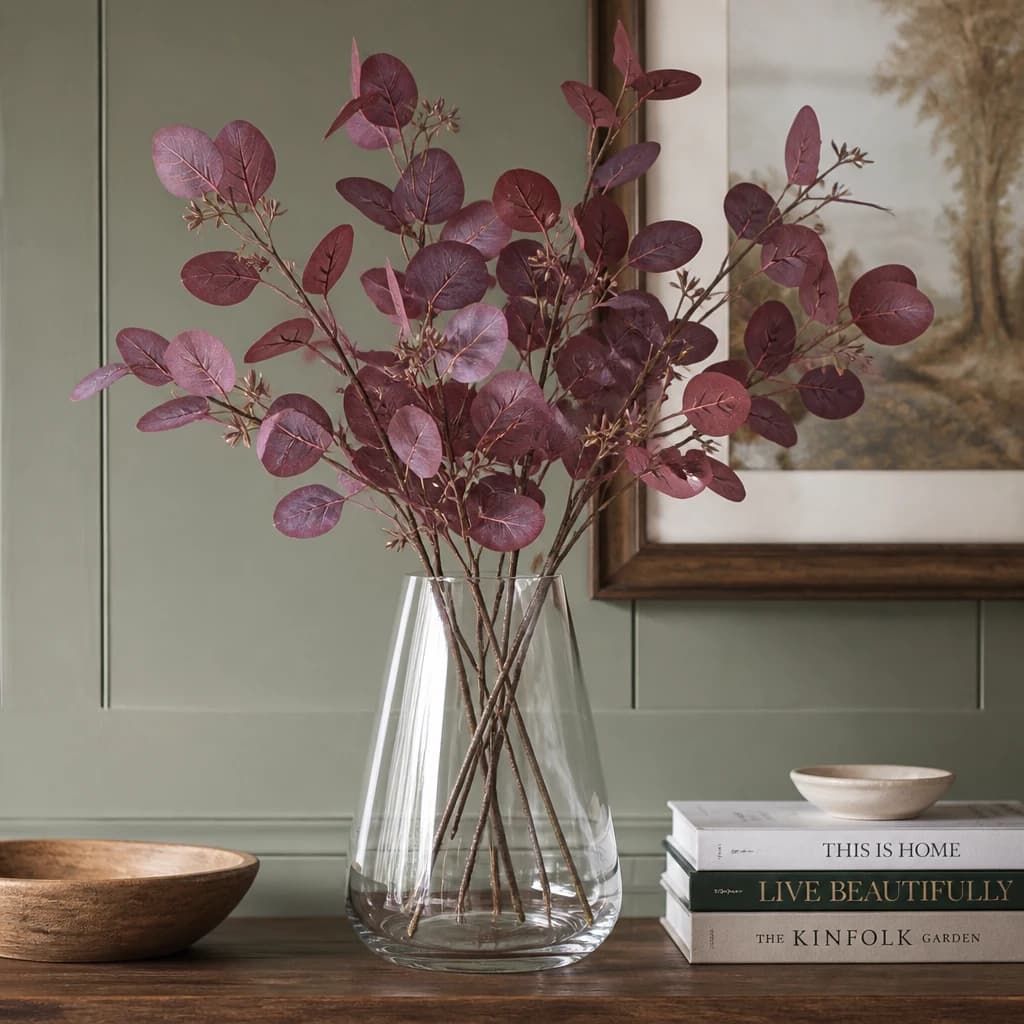 Burgundy Berried Eucalyptus — Pack of 5 - Artificial plants & flowers, photo 1 of 5