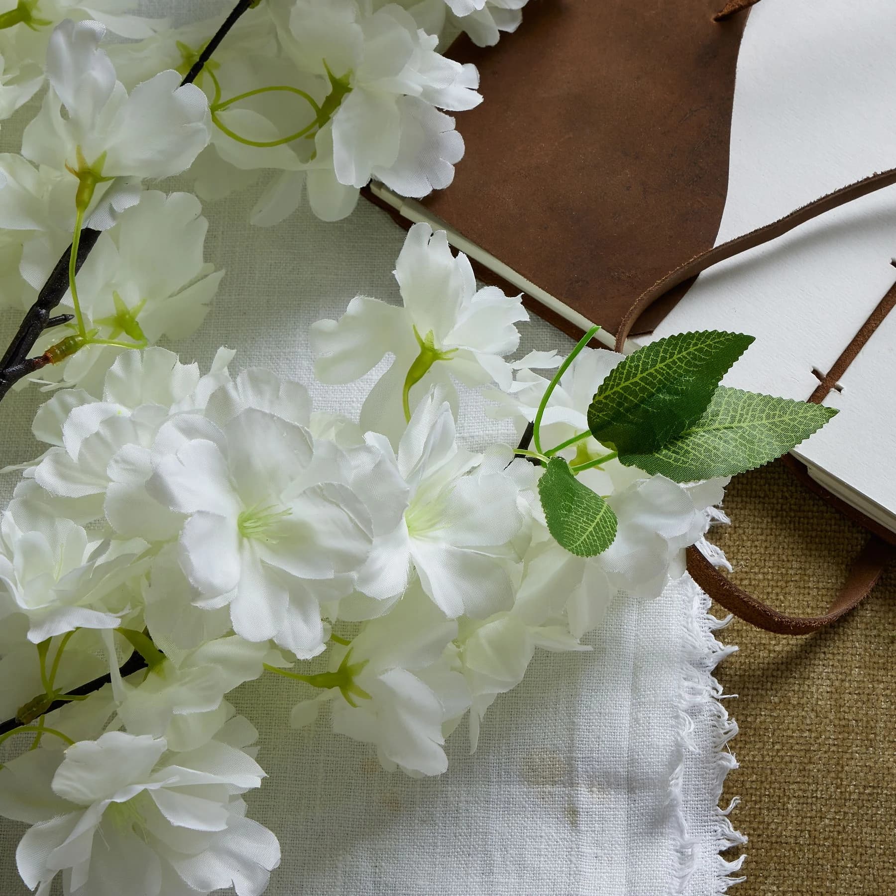 Large White Full Cherry Blossom Stem — Pack of 5 - Artificial plants & flowers, photo 2 of 5
