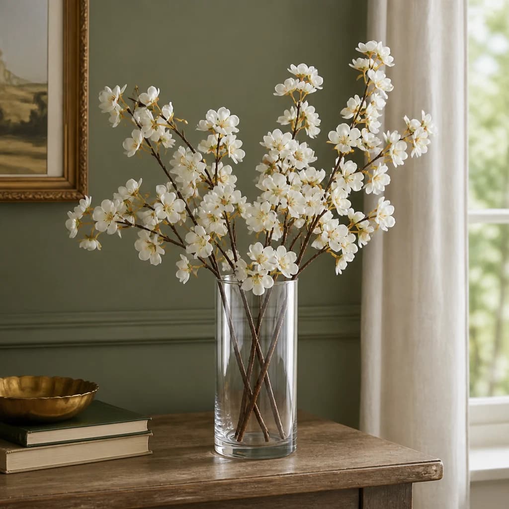 White Japanese Blossom — Pack of 5 - Artificial plants & flowers, photo 1 of 5
