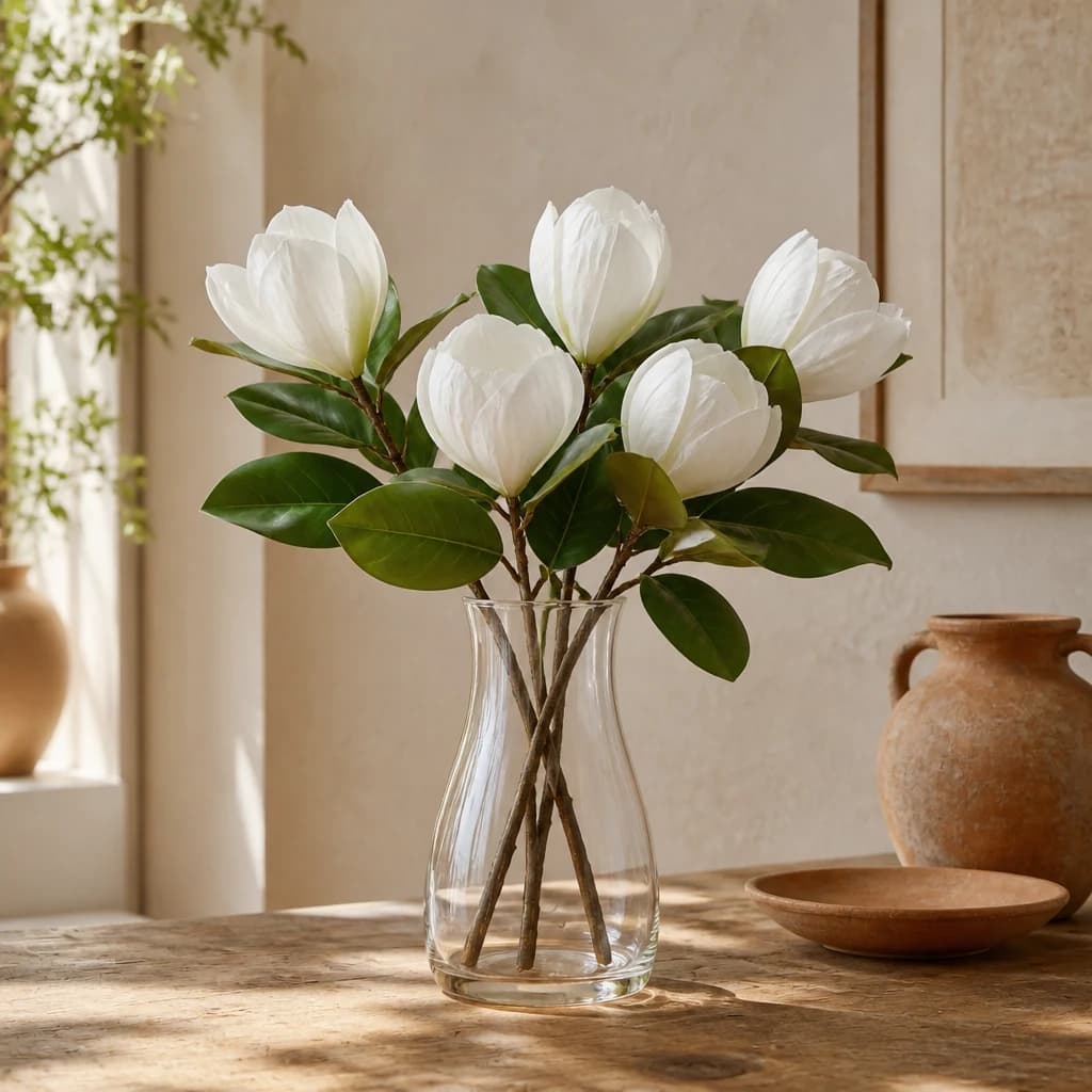 White Magnolia Stem — Pack of 5 - Artificial plants & flowers, photo 1 of 5