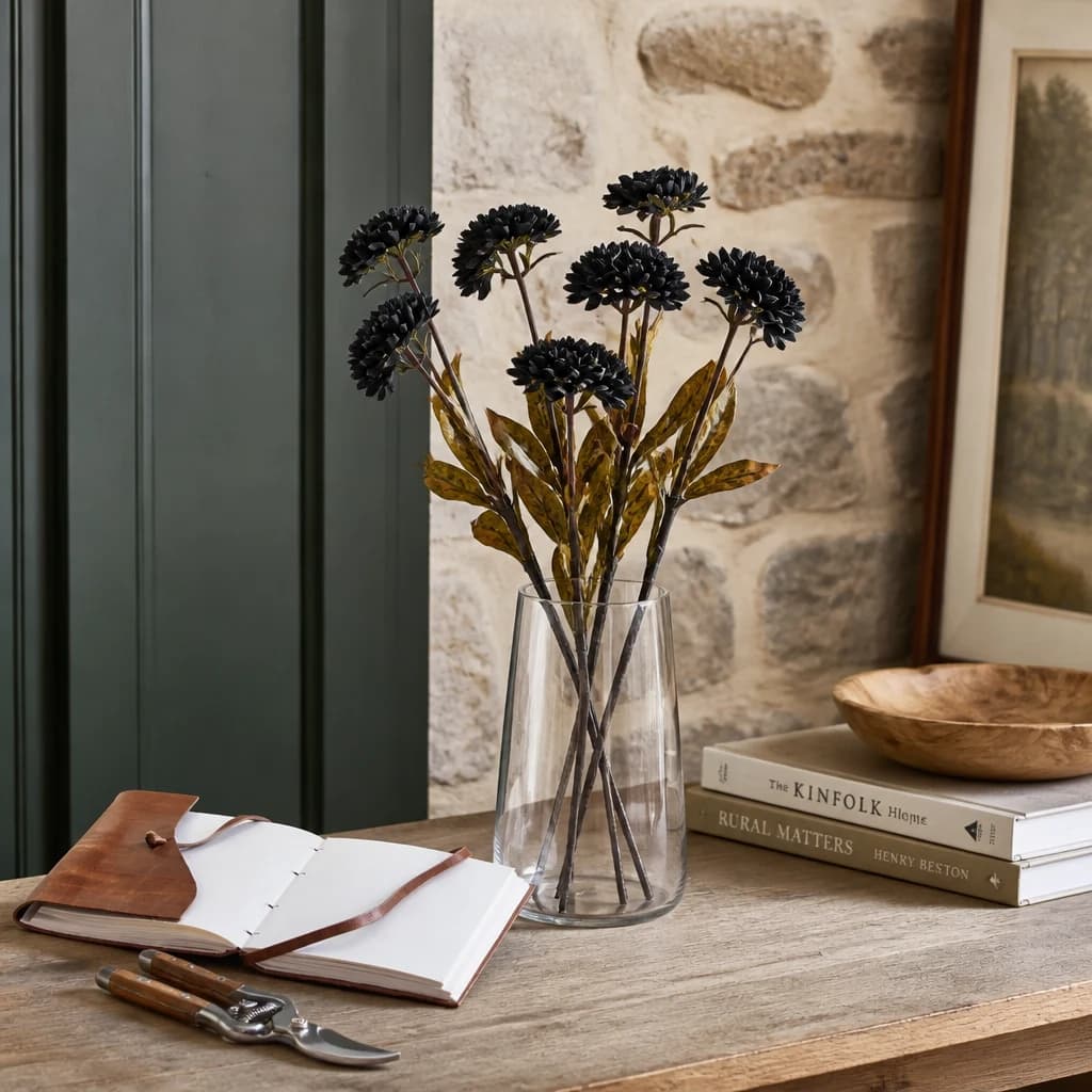 Black Chrysanthemum — Pack of 5 - Artificial plants & flowers, photo 1 of 4