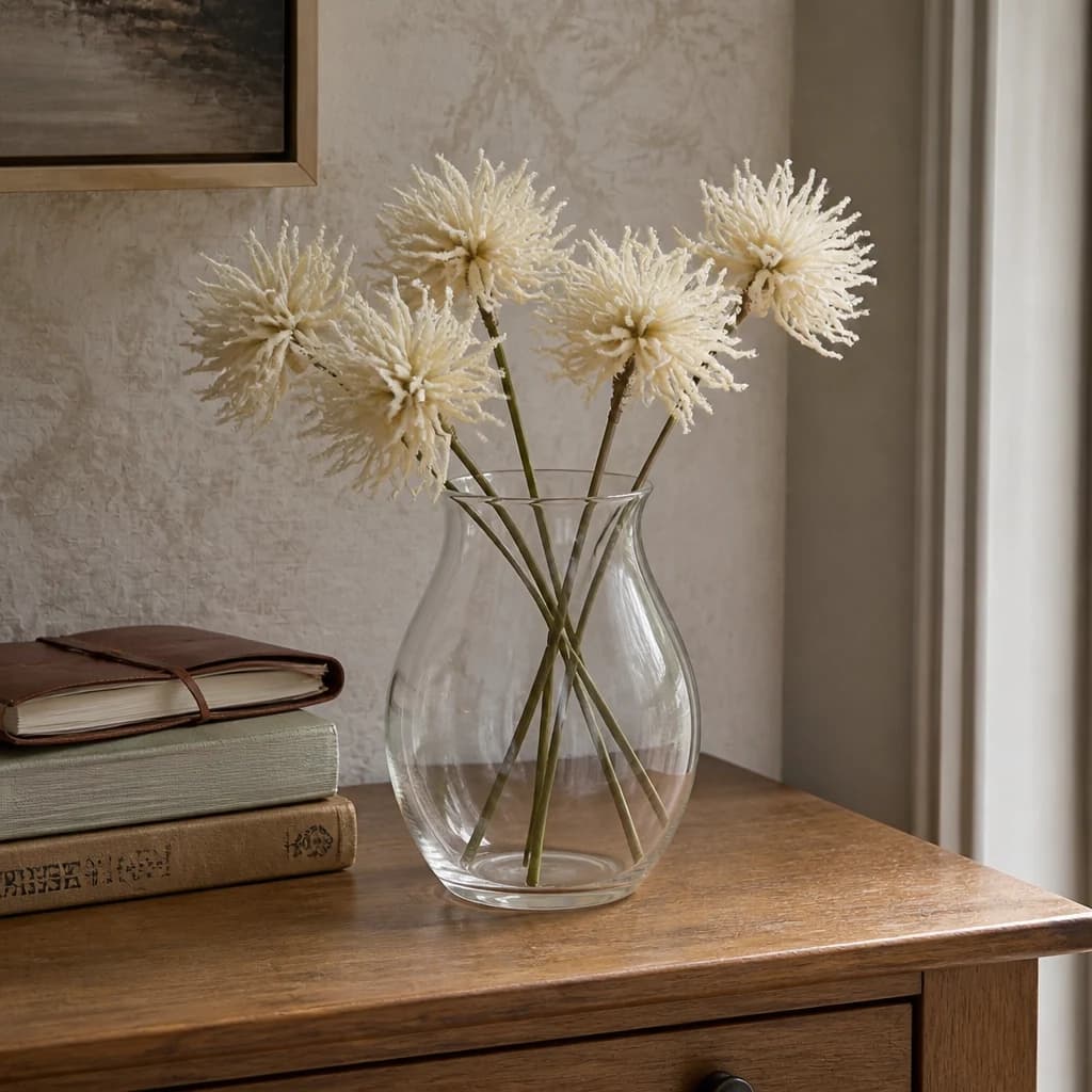 Cream Aster Spider Chrysanthemum Stem — Pack of 5 - Artificial plants & flowers, photo 1 of 5