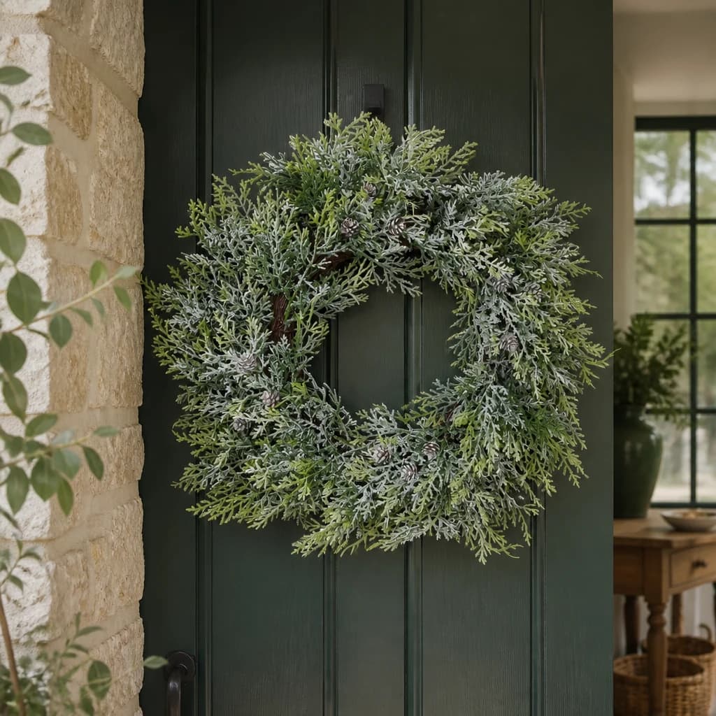 Frosted Pine Wreath With Pinecones — Pack of 3 - Artificial plants & flowers, photo 1 of 5