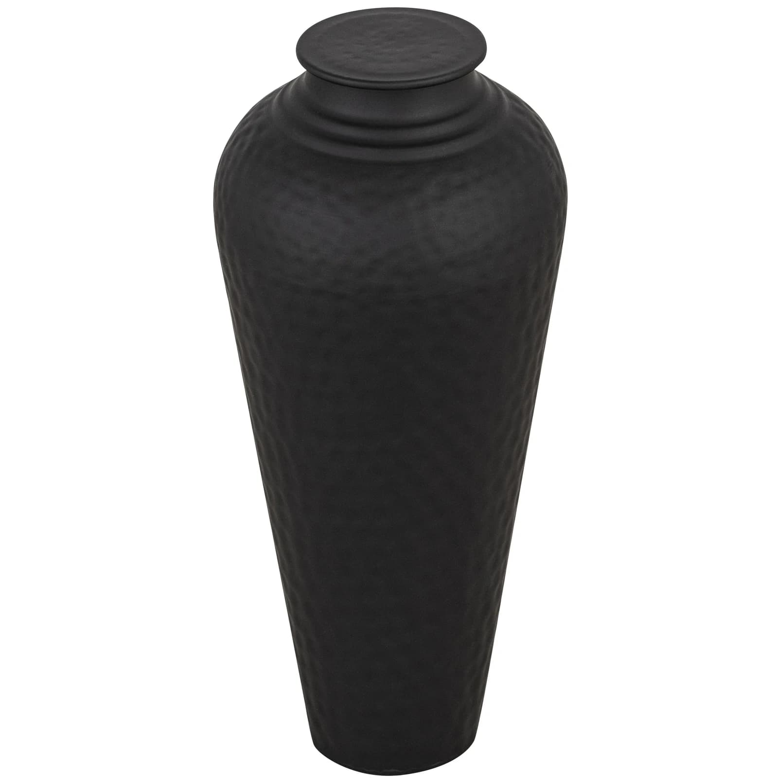 Matt Black Hammered Vase With Lid - Vases, photo 5 of 6