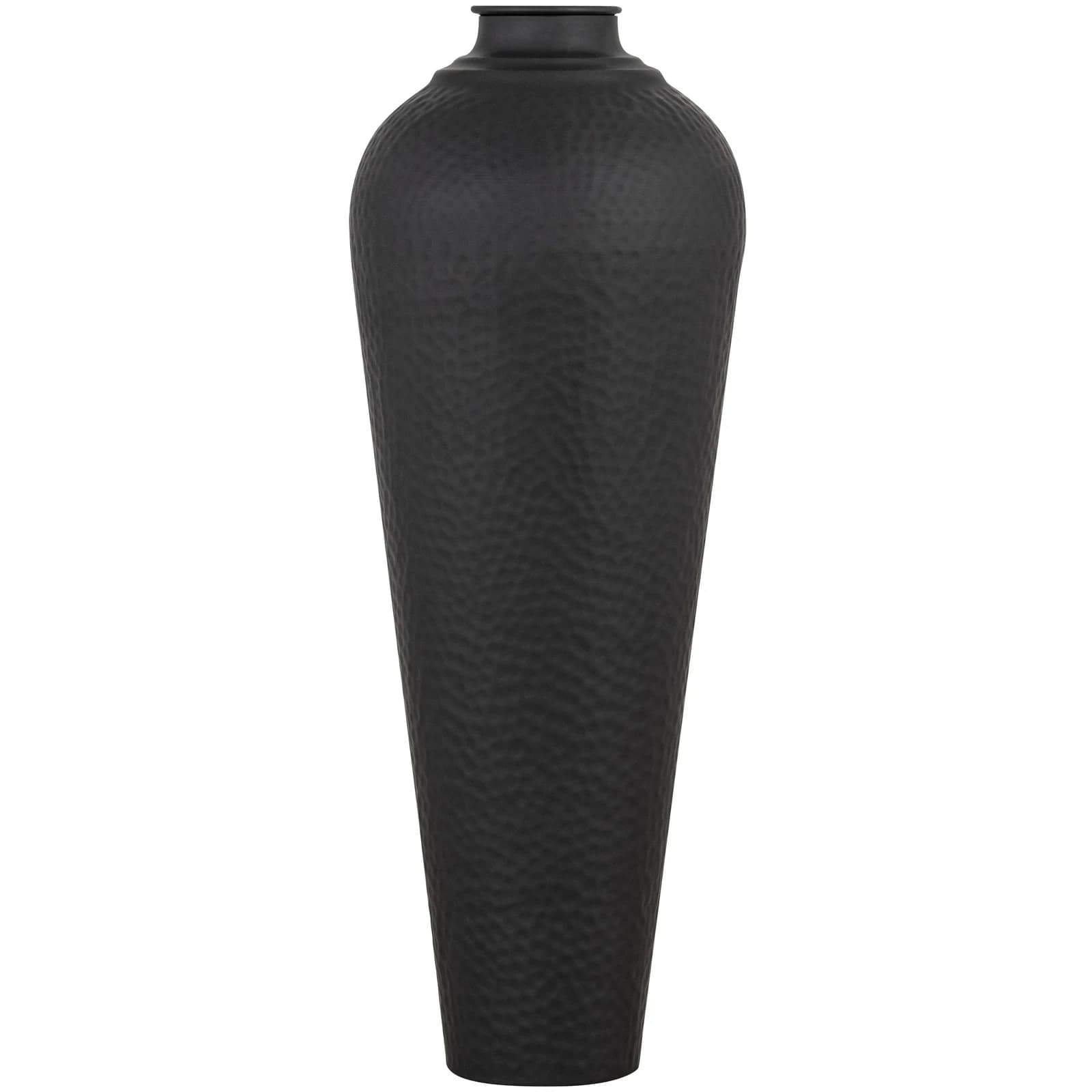 Matt Black Medium Hammered Vase With Lid - Vases, photo 3 of 6