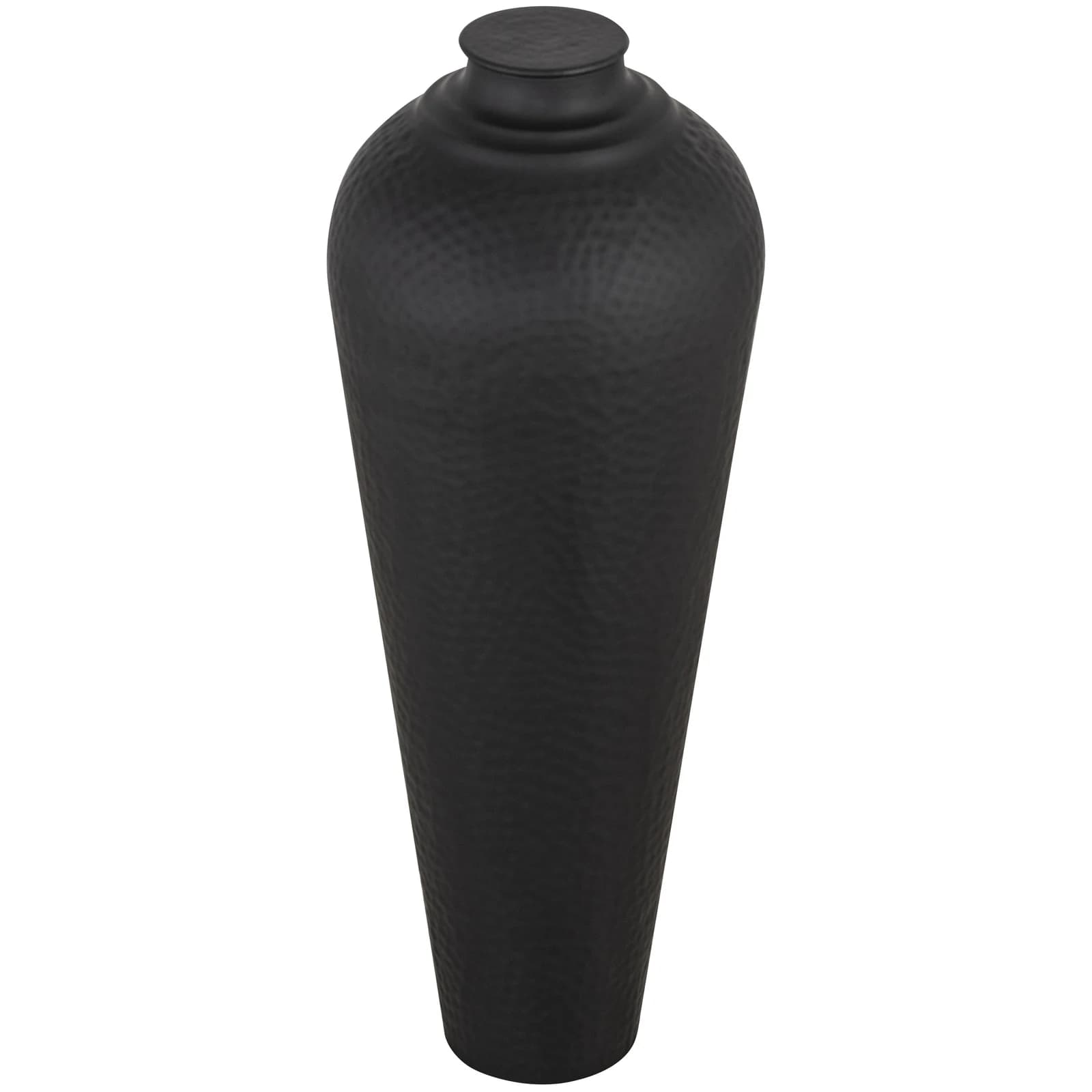Matt Black Medium Hammered Vase With Lid - Vases, photo 4 of 6
