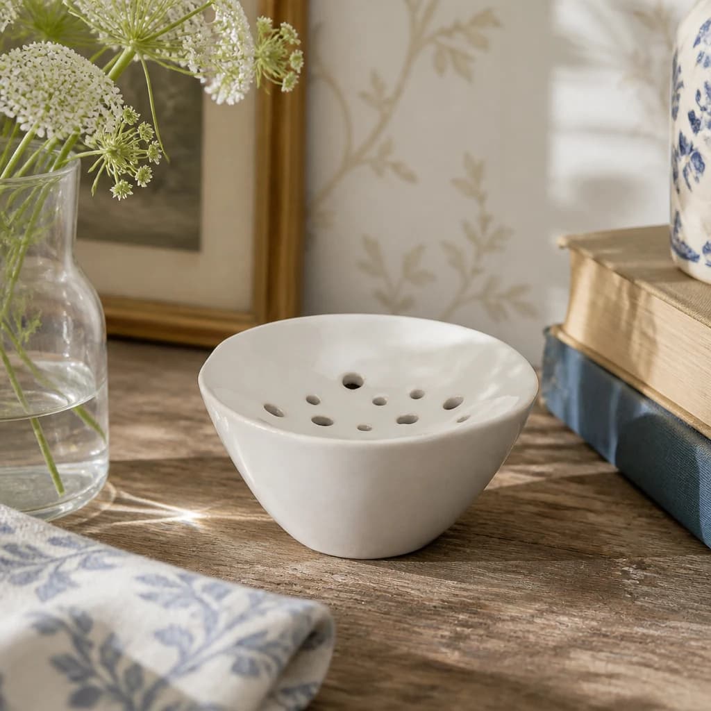 Off White Ceramic Flower Frog - Vases, photo 1 of 6