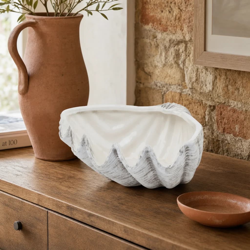 Siren Medium Ceramic Shell Bowl - Vases, photo 1 of 5