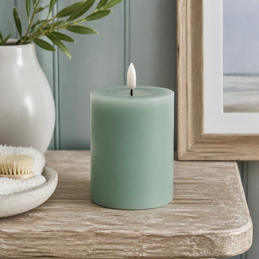 Luxe Collection Melt Effect 3x4 Sage LED Wax Candle - Candles, photo 1 of 3