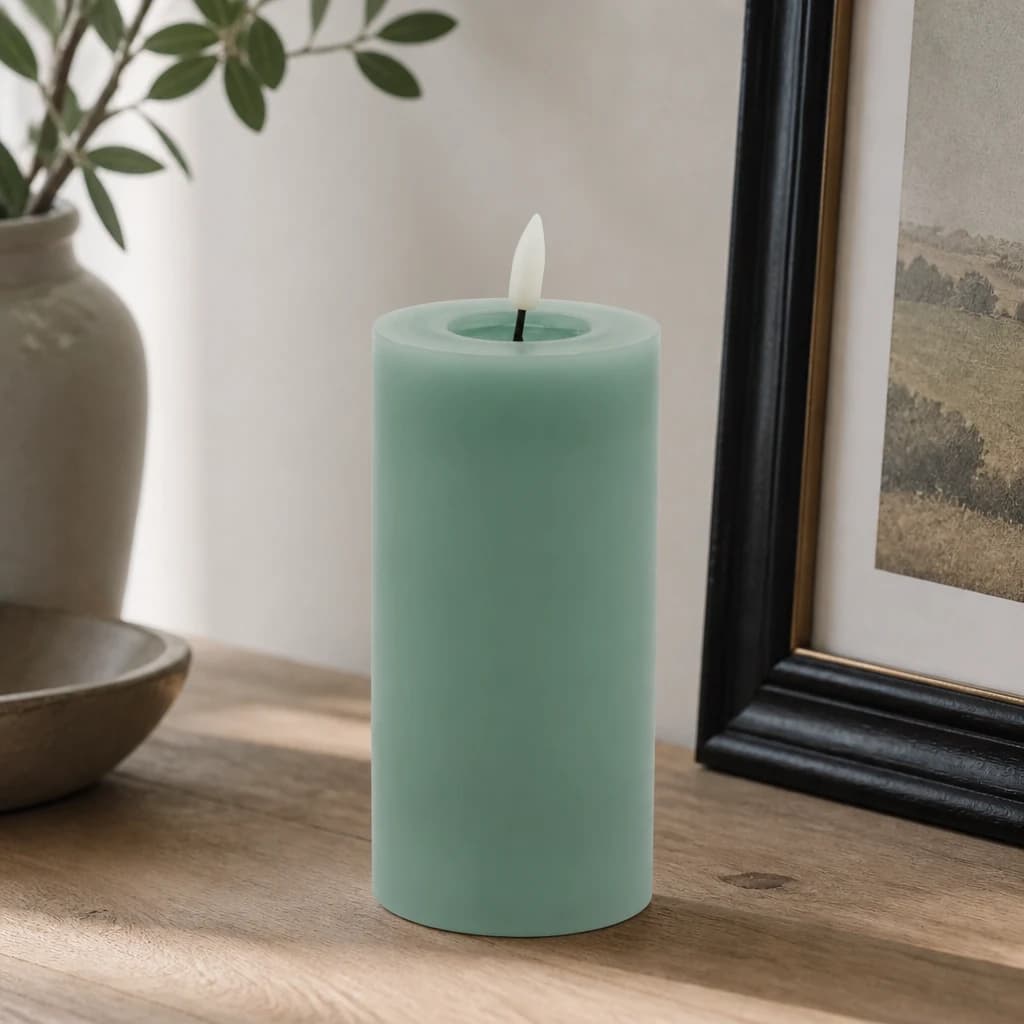 Luxe Collection Melt Effect 3x6 Sage LED Wax Candle - Candles, photo 1 of 4
