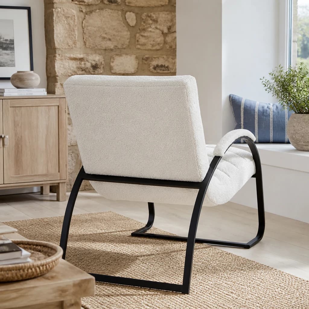 Boucle Ribbed Ark Chair - Chairs, photo 2 of 7