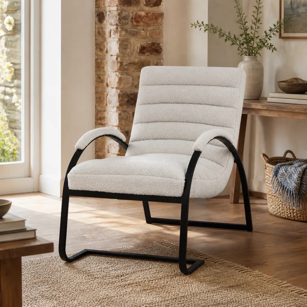 Boucle Ribbed Ark Chair