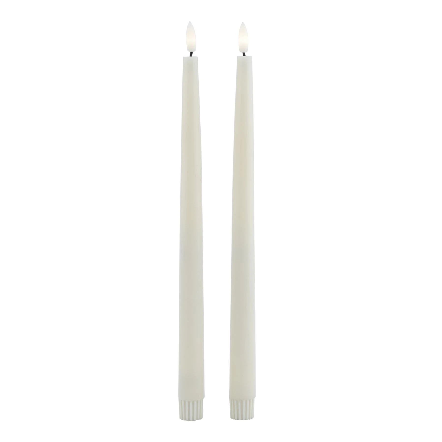 Luxe Collection S/2 Taupe LED Wax Dinner Candles - Candles, photo 3 of 3