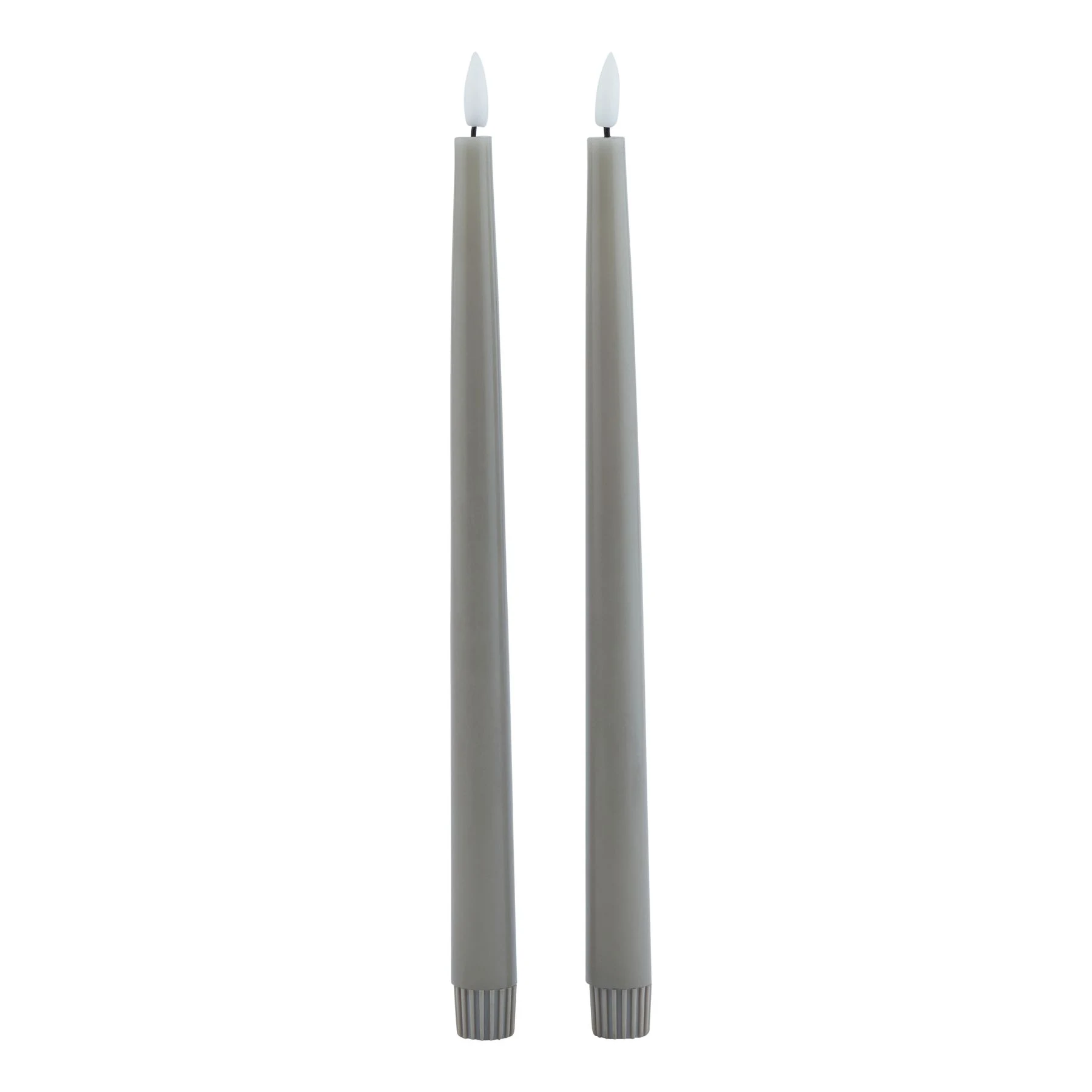 Luxe Collection S/2 Grey LED Wax Dinner Candles - Candles, photo 2 of 4