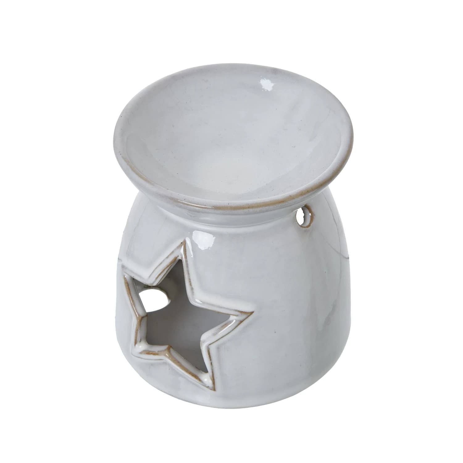 White Ceramic Star Cut-Out Wax Melt Tealight Holder - Candles, photo 3 of 3