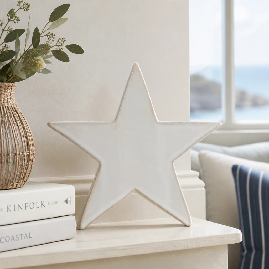 Medium Ceramic Standing Star Decoration - Candles, photo 1 of 4